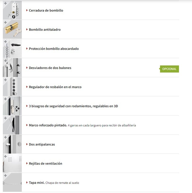 características puerta trastero